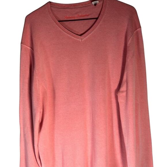 Tommy Bahama Cool Tide V-neck Sweater Xtra large in a delightful lite orange - Picture 1 of 6